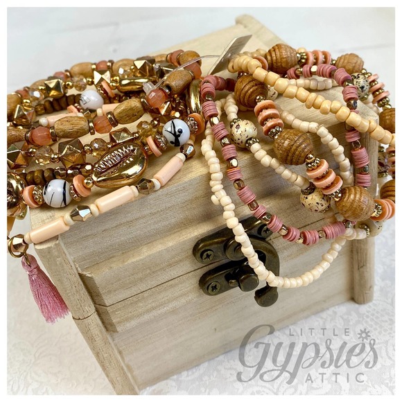TEN Layer Stacked Beaded Bracelets - Picture 5 of 7